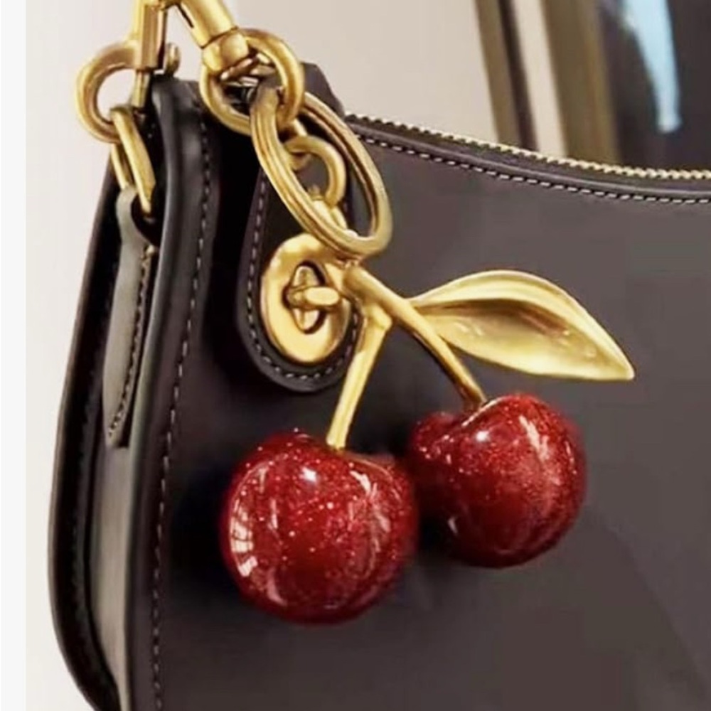 Red Cherry Key Chain Bag Charm NWT